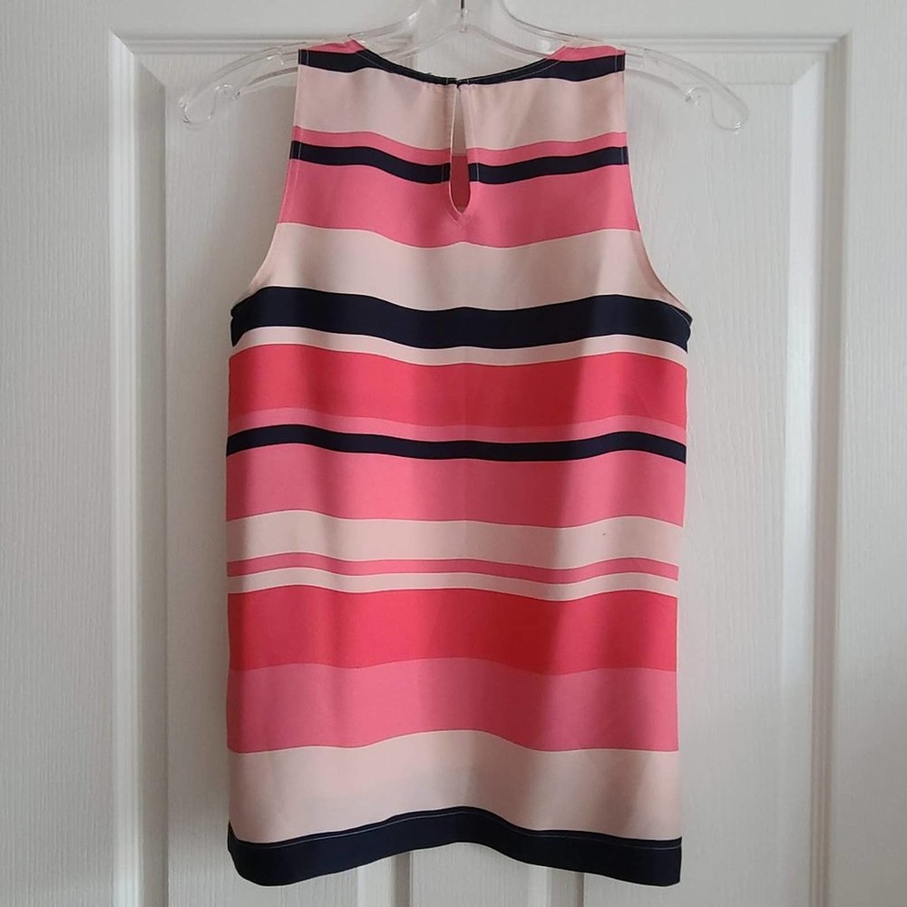 ANN TAYLOR LOFT Multicolor Pink Black Striped Sleeveless Top Women's Size XS - Picture 2 of 7